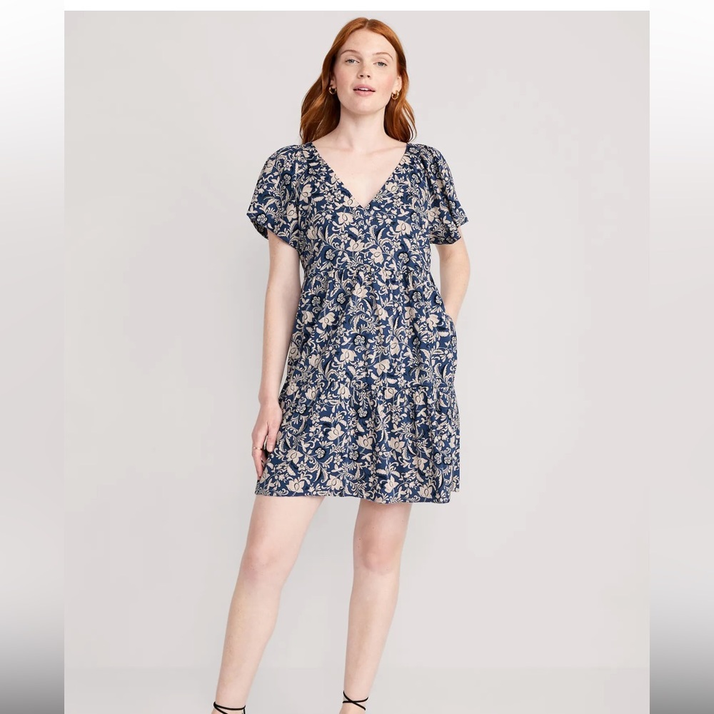Tiered Floral Swing Dress